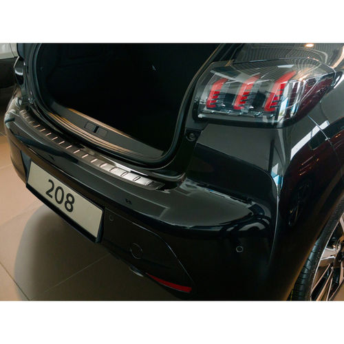 Achterbumper beschermlijst Zwart RVS Peugeot 208 II HB 5-deurs 2019- RIBS