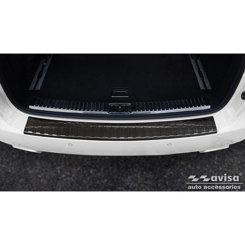 Achterbumper beschermlijst Zwart RVS Porsche Cayenne II 2010-2014 & FL 2014- RIBS